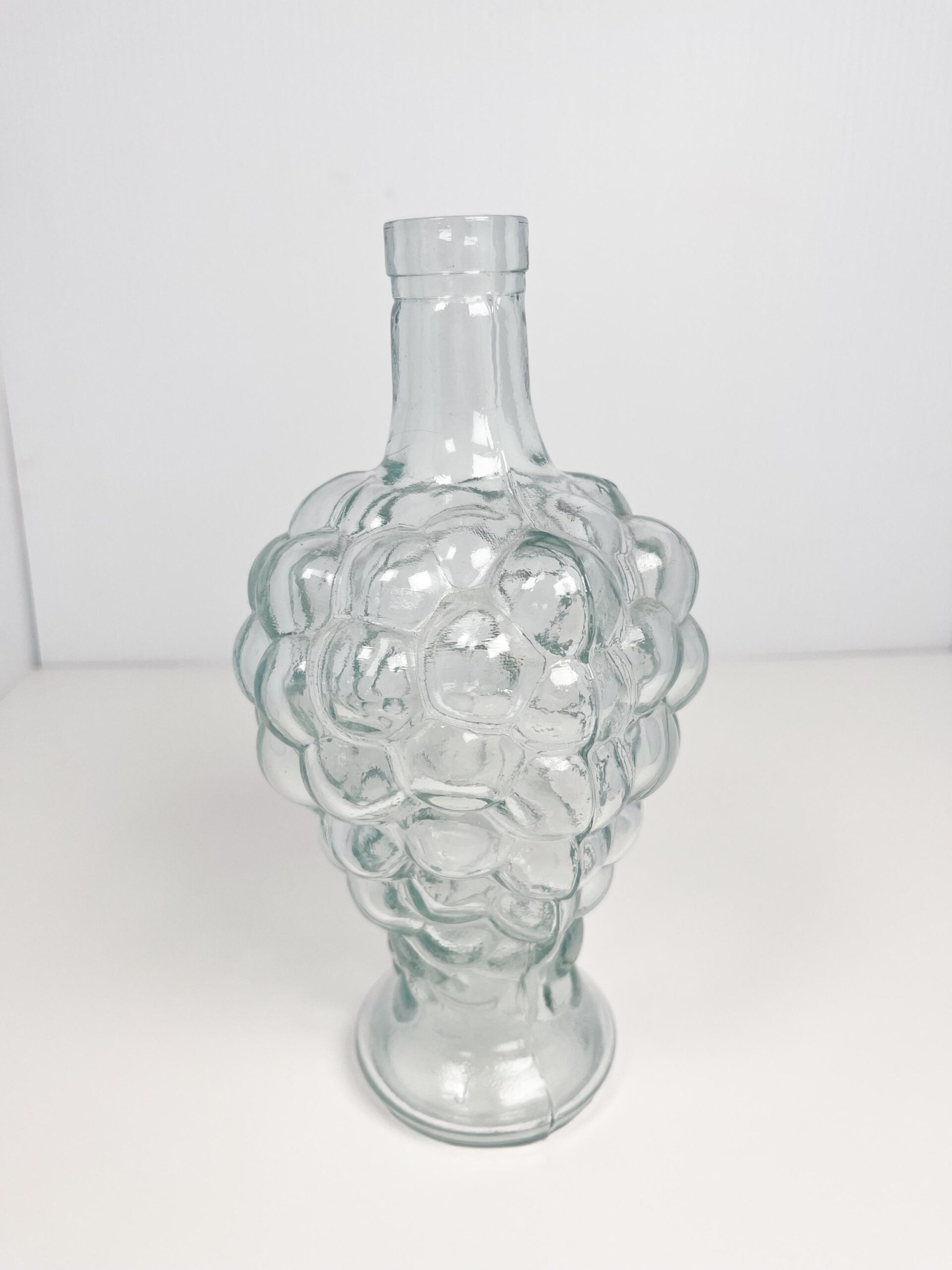 Vintage glass grape cluster bottle / decanter - hand blown art glass