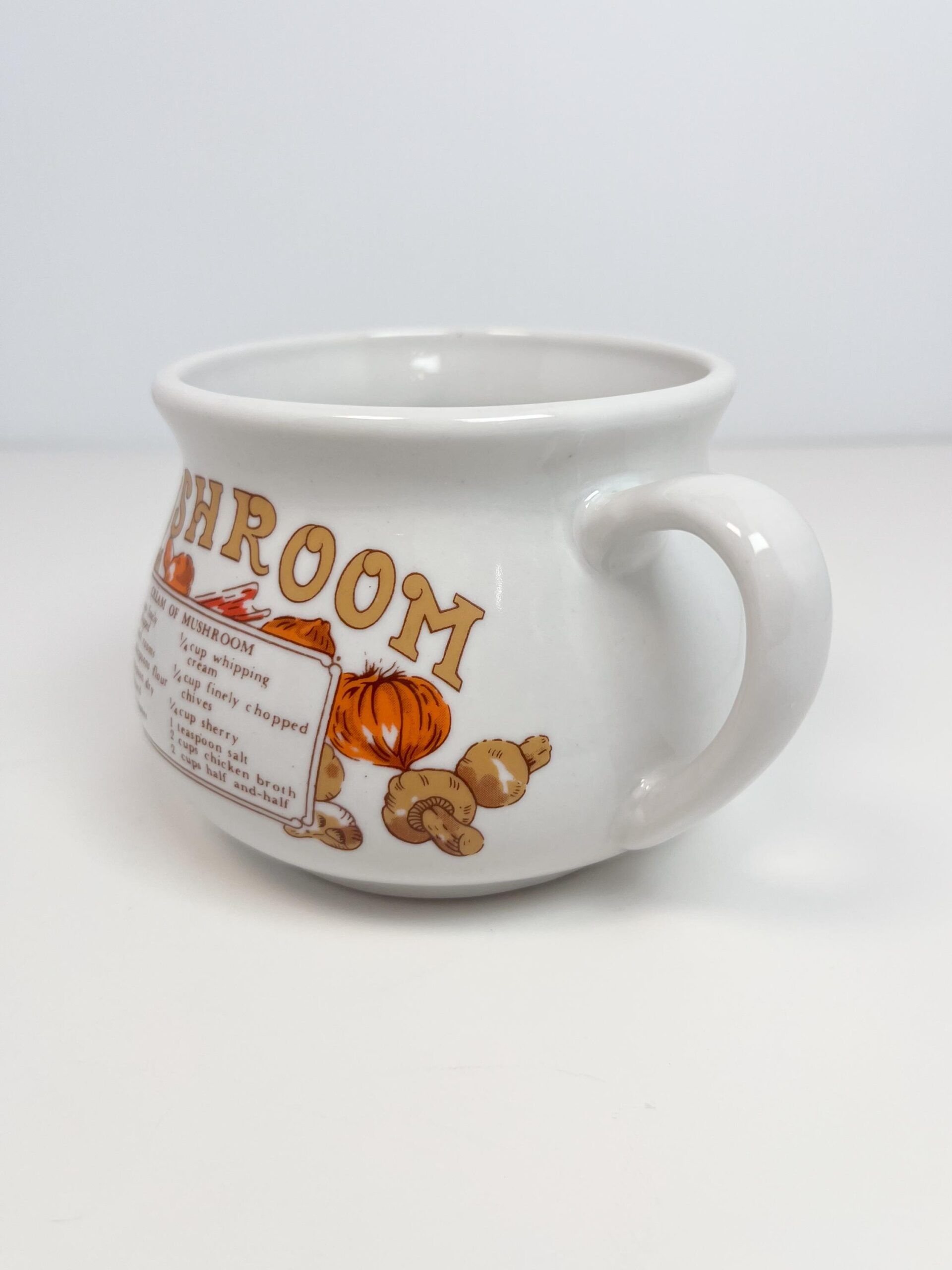 Vintage mushroom soup mug - with cream of mushroom recipe
