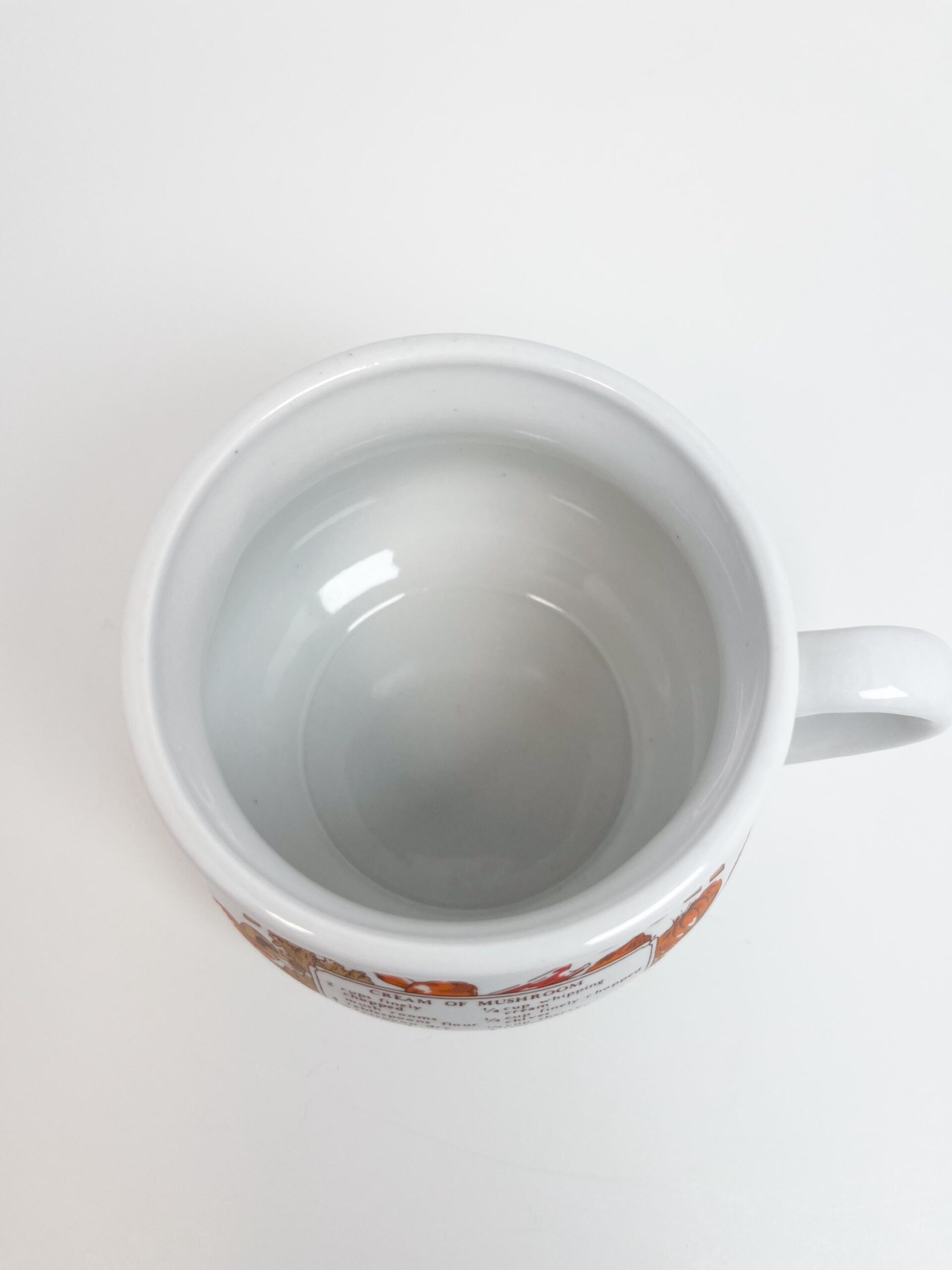 Vintage mushroom soup mug - with cream of mushroom recipe