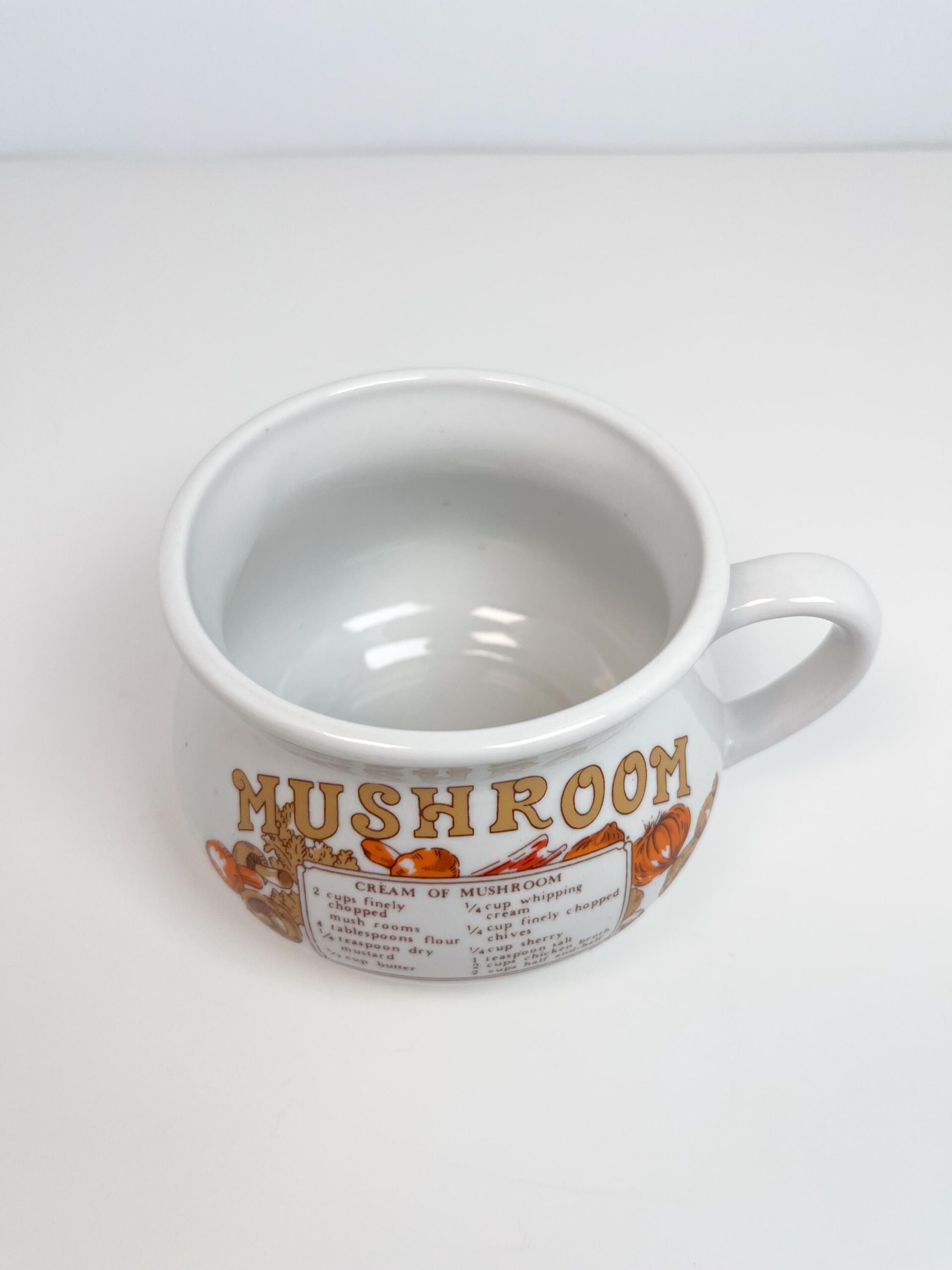 Vintage mushroom soup mug - with cream of mushroom recipe
