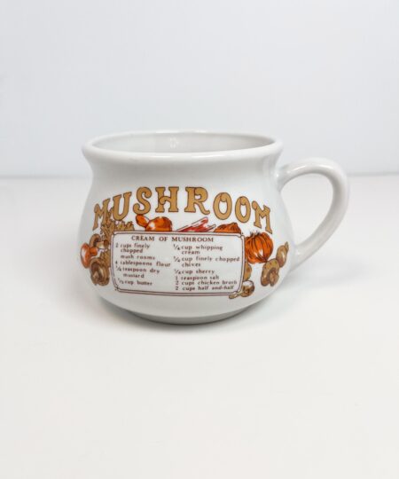 Vintage mushroom soup mug - with cream of mushroom recipe