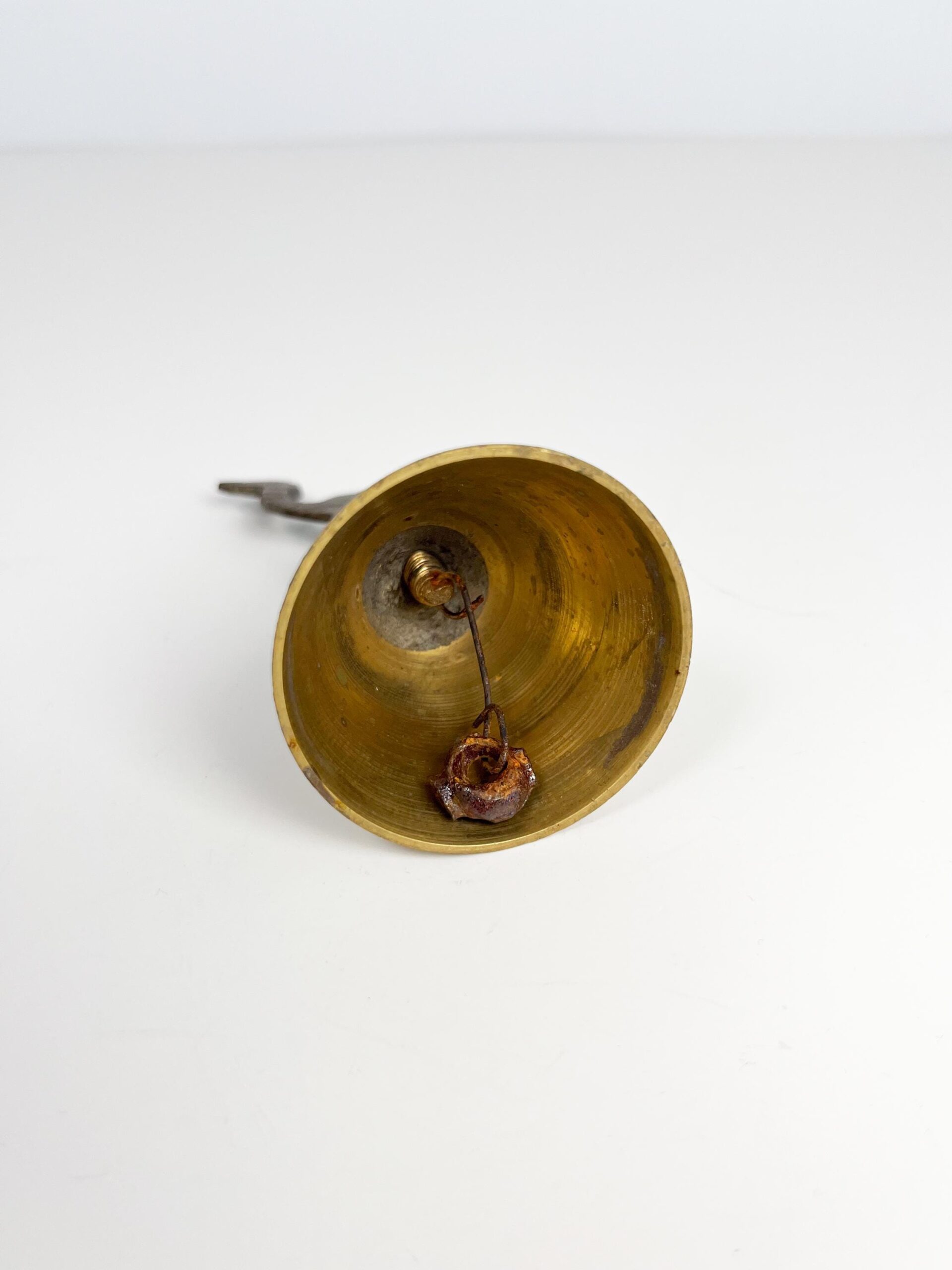 Vintage small brass camel bell - patina, rustic charm