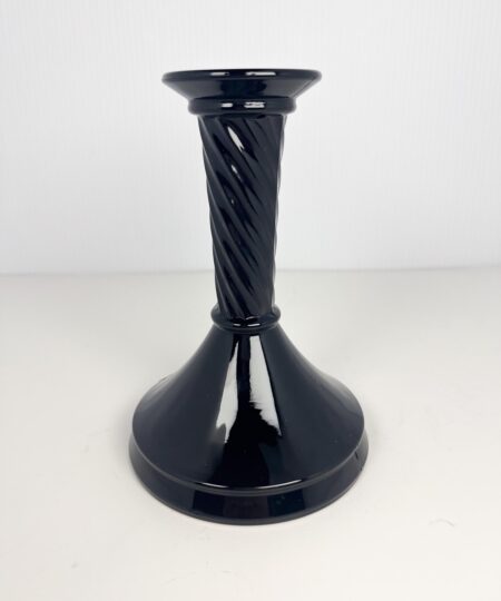 Vintage Indiana Glass black tapered candle stick holder