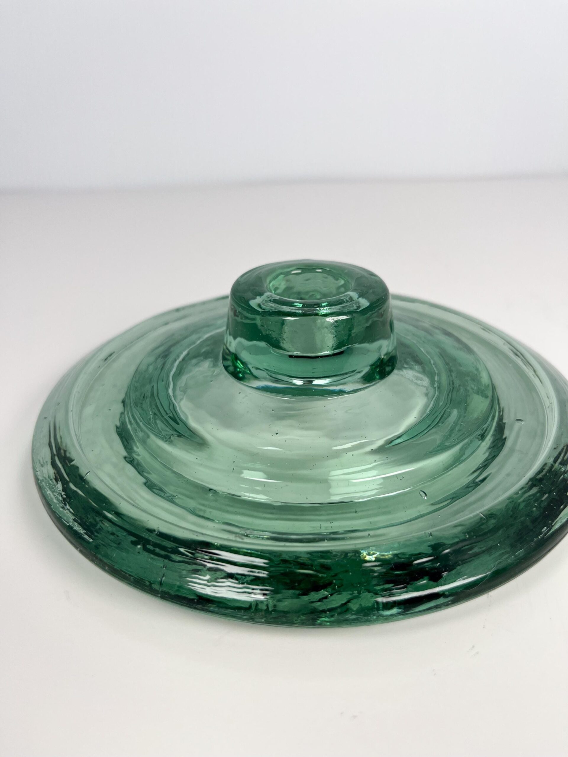 Hand blown recycled glass tapered candle stick holder
