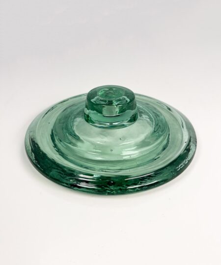 Hand blown recycled glass tapered candle stick holder