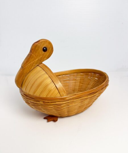 Vintage small wicker duck basket