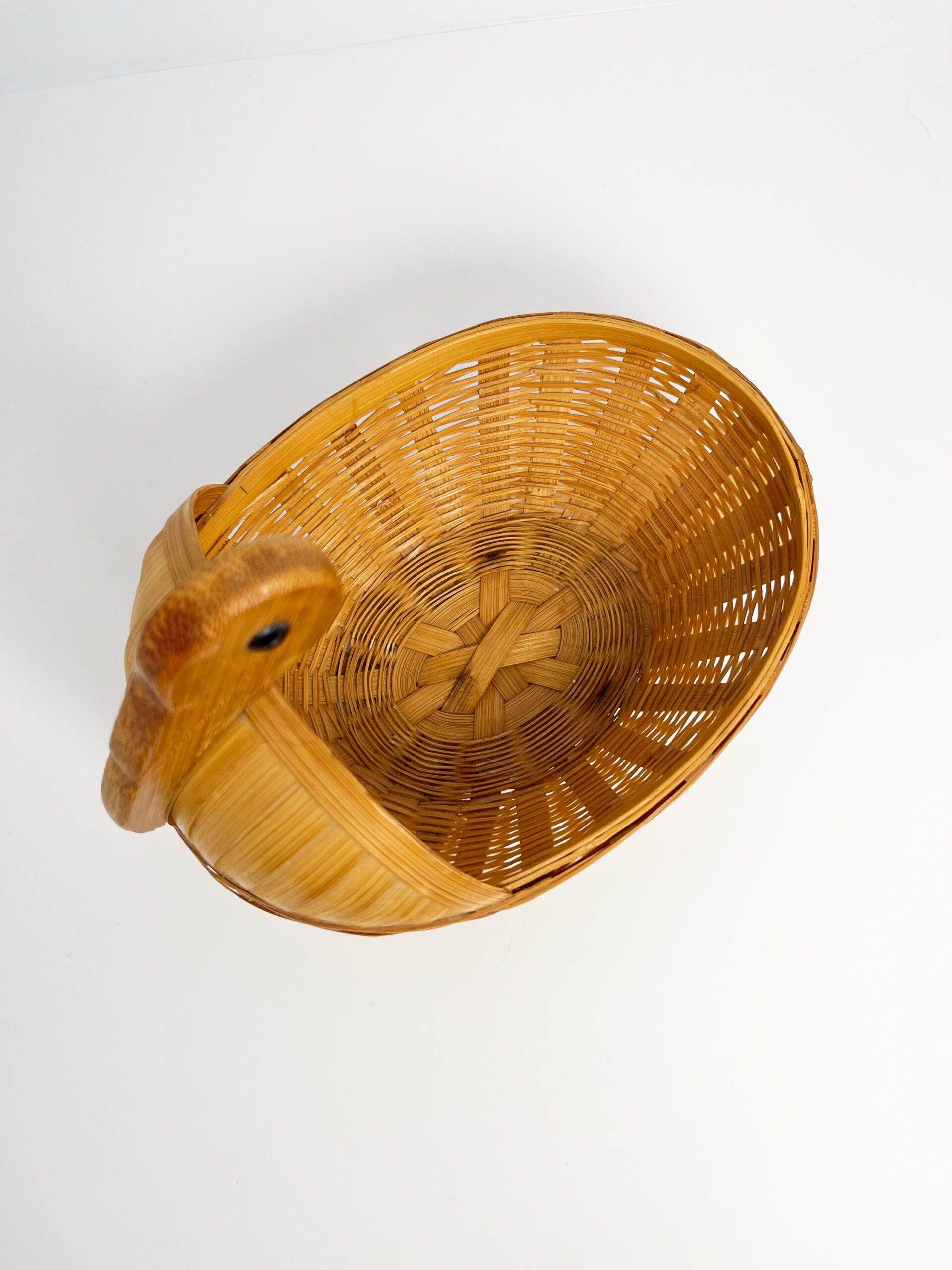 Vintage small wicker duck basket