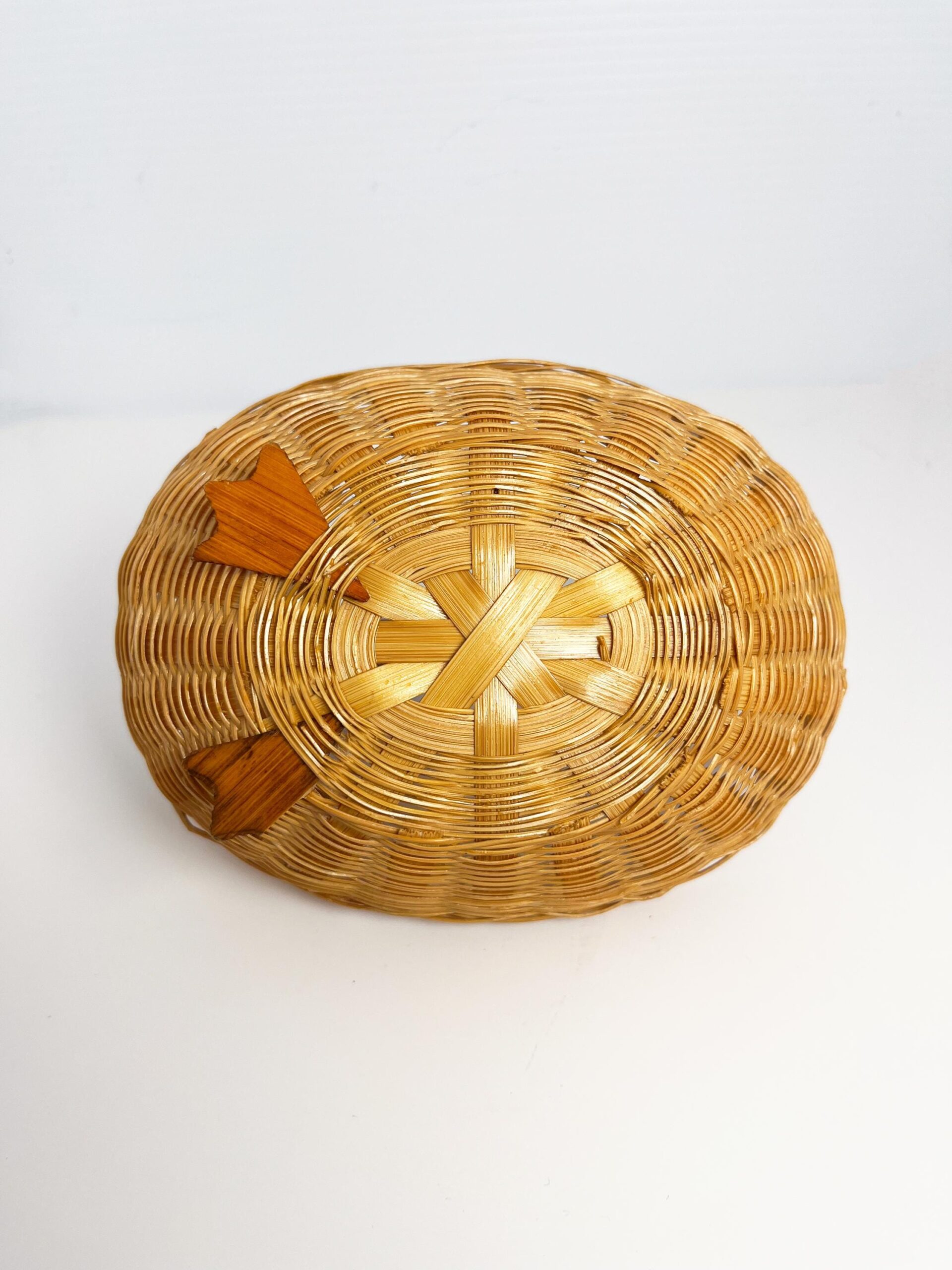 Vintage small wicker duck basket