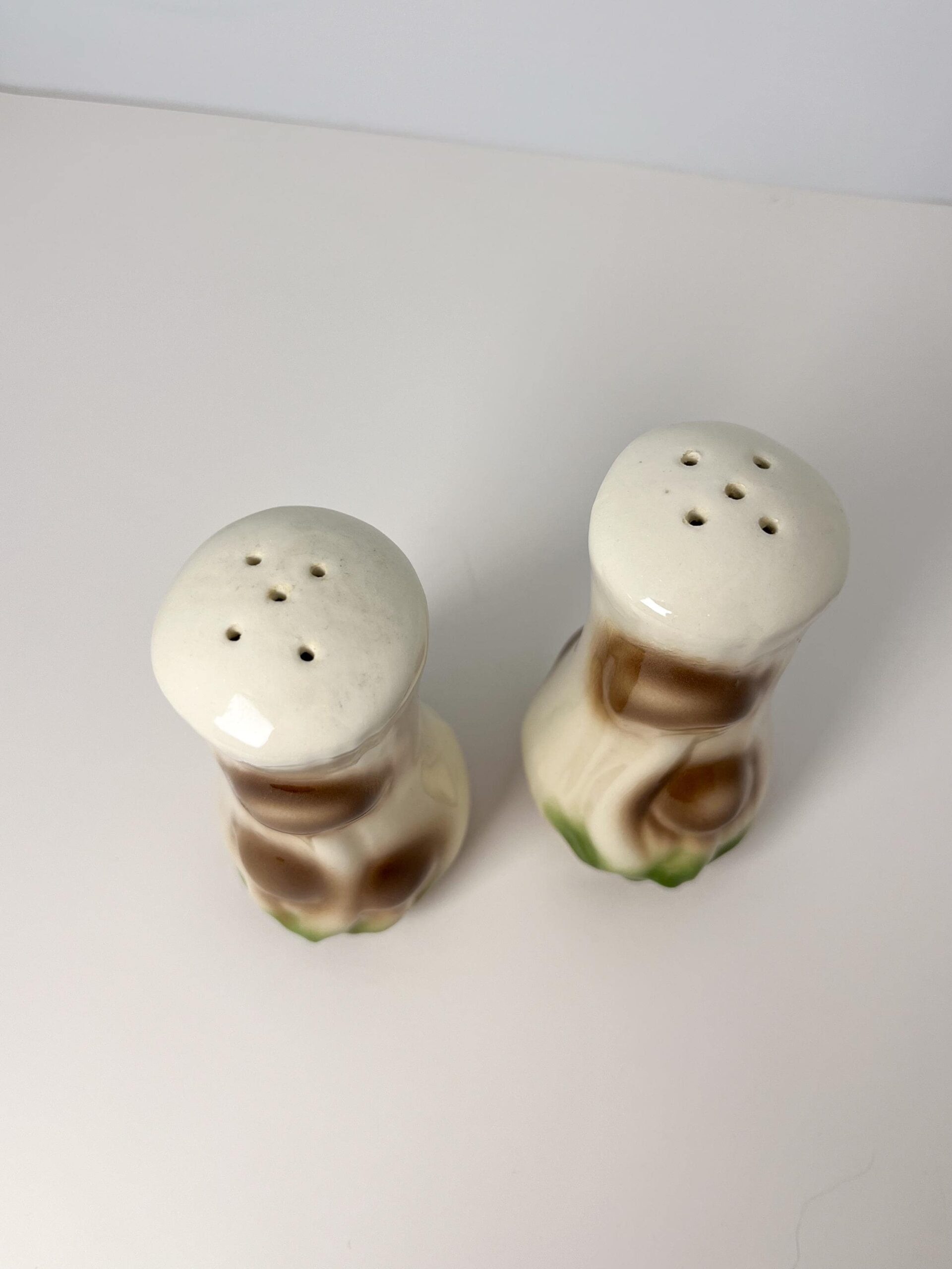 Vintage mushroom ceramic salt and pepper shakers