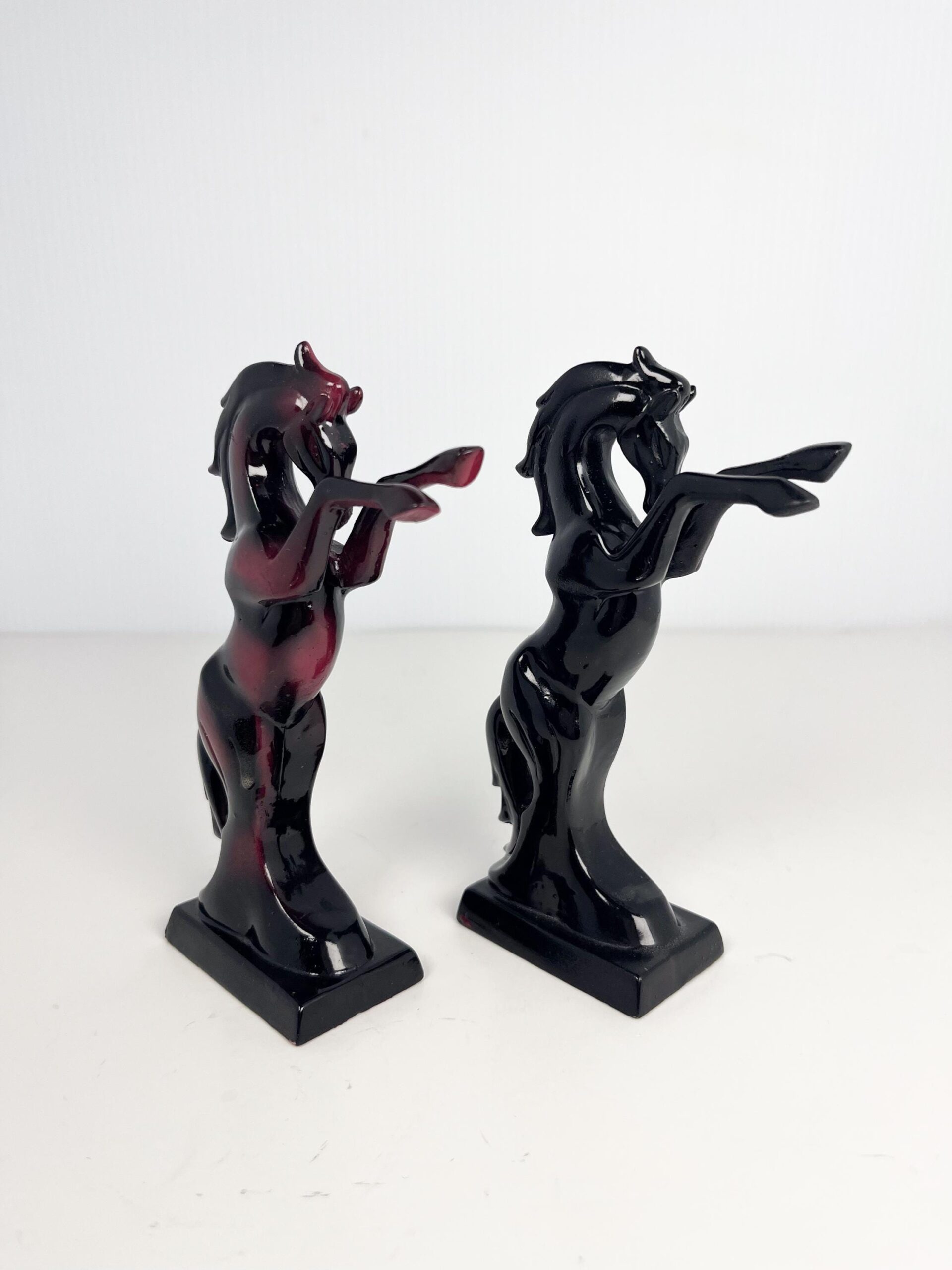 Vintage set of small lacquered horses