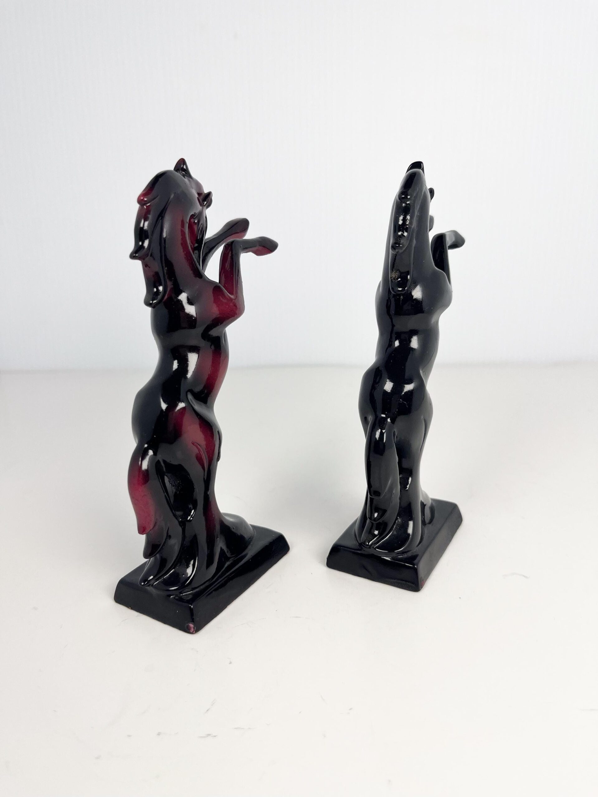 Vintage set of small lacquered horses