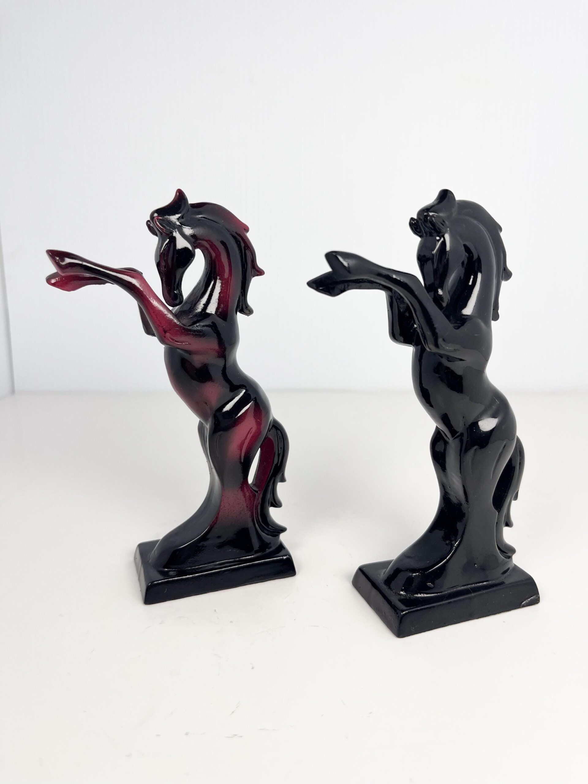 Vintage set of small lacquered horses