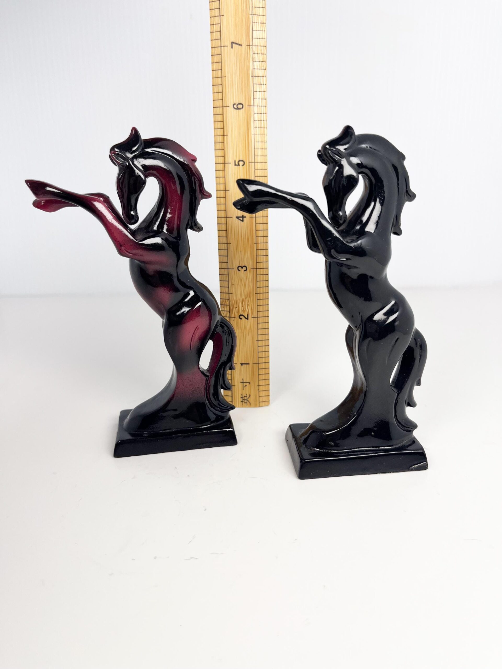 Vintage set of small lacquered horses