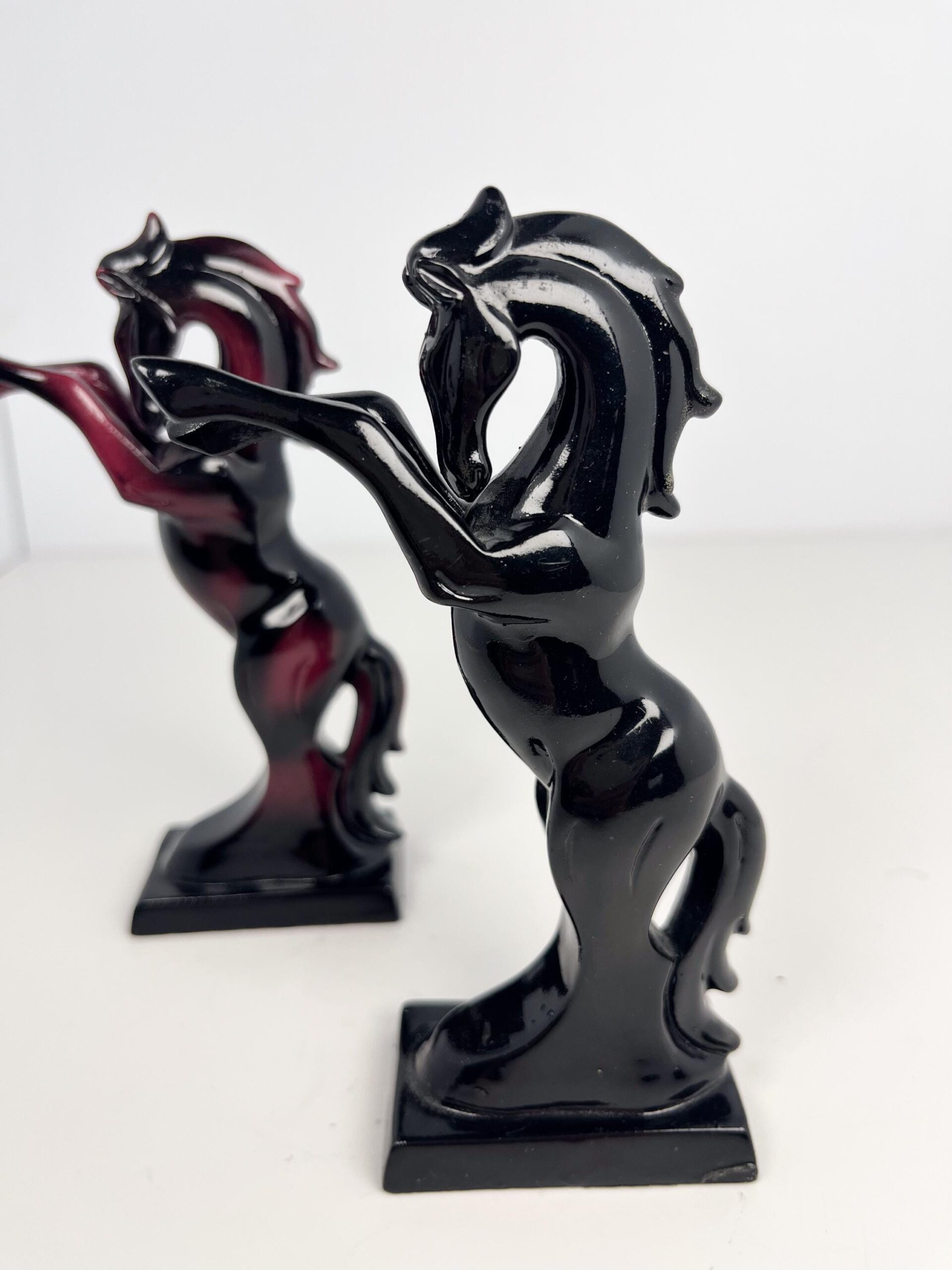 Vintage set of small lacquered horses