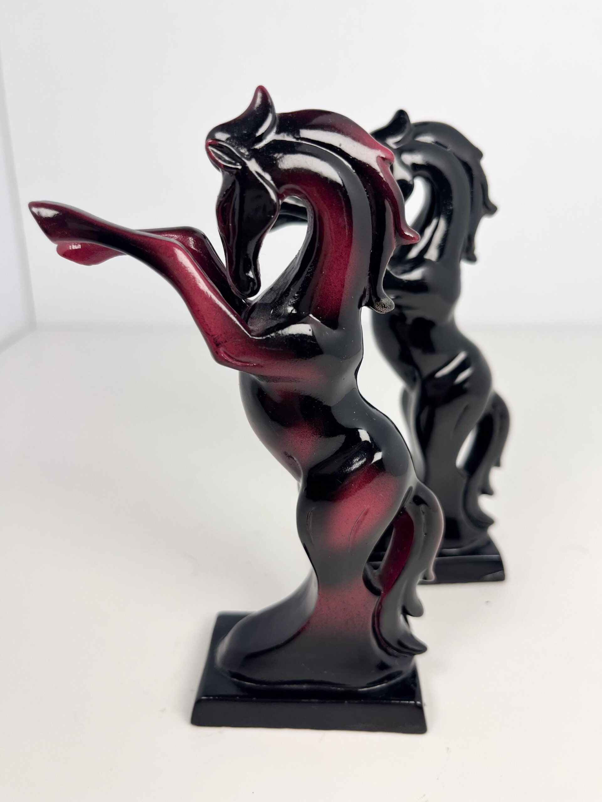 Vintage set of small lacquered horses