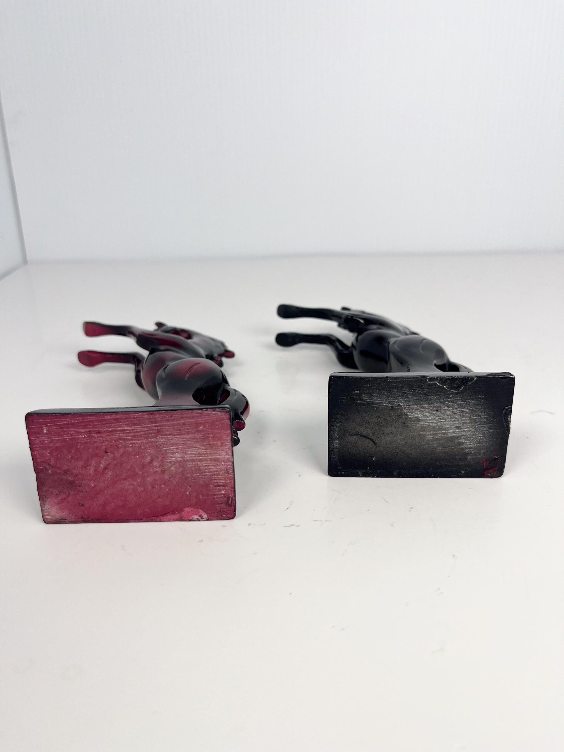 Vintage set of small lacquered horses