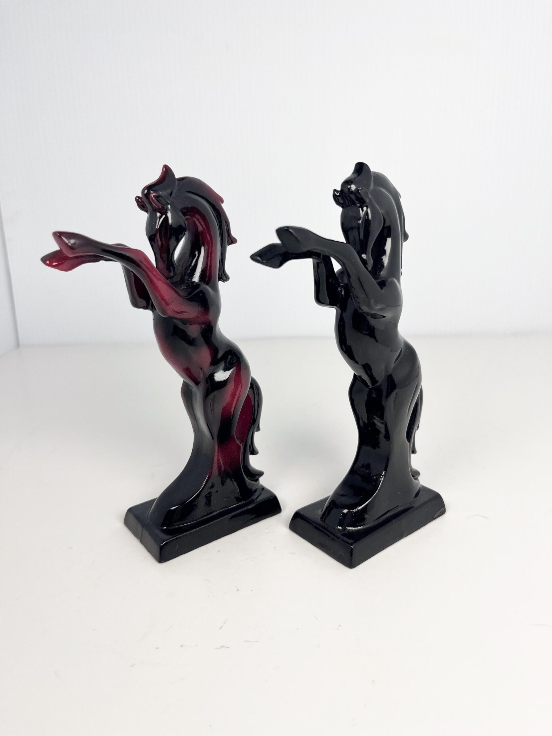 Vintage set of small lacquered horses