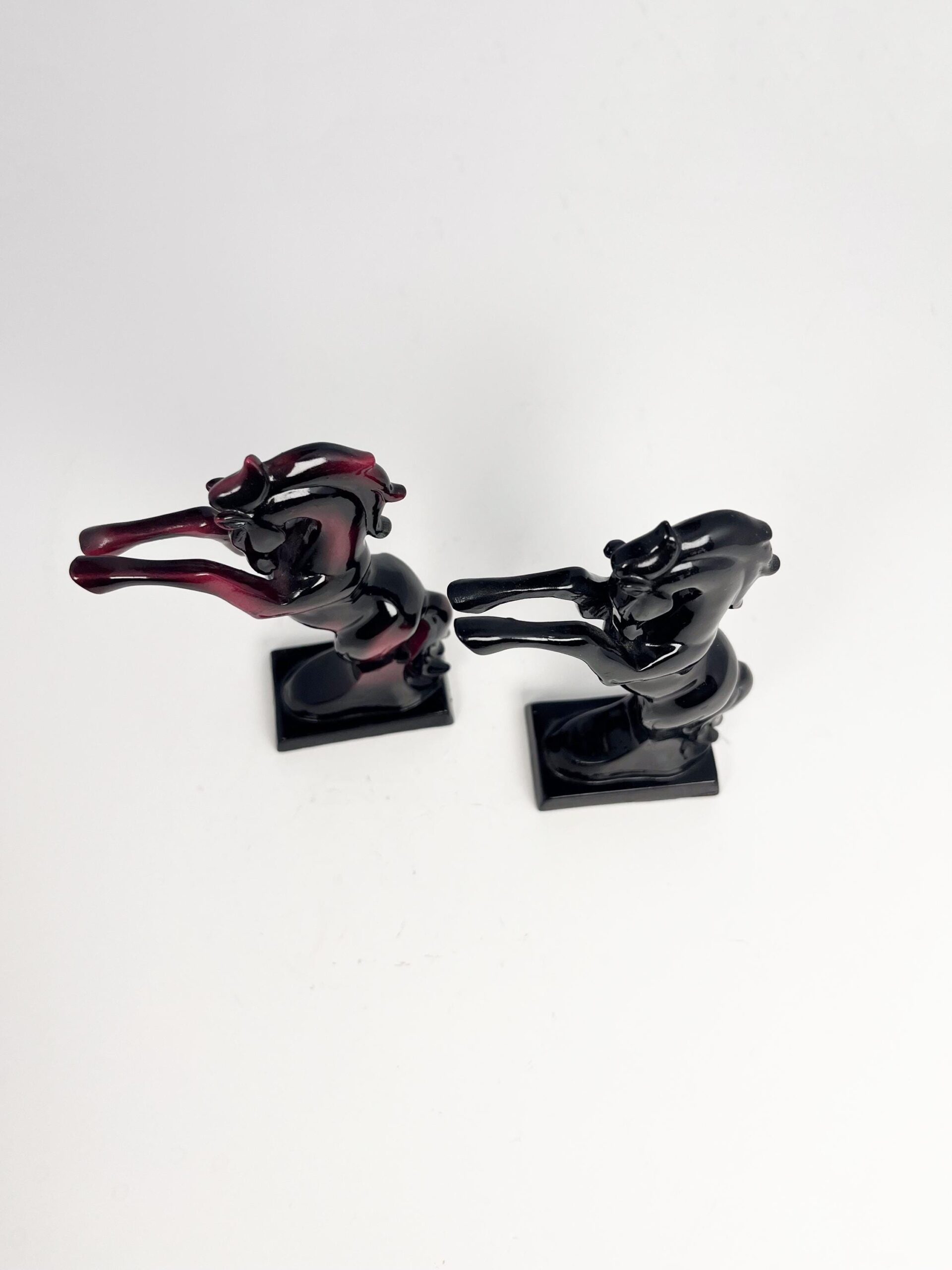 Vintage set of small lacquered horses