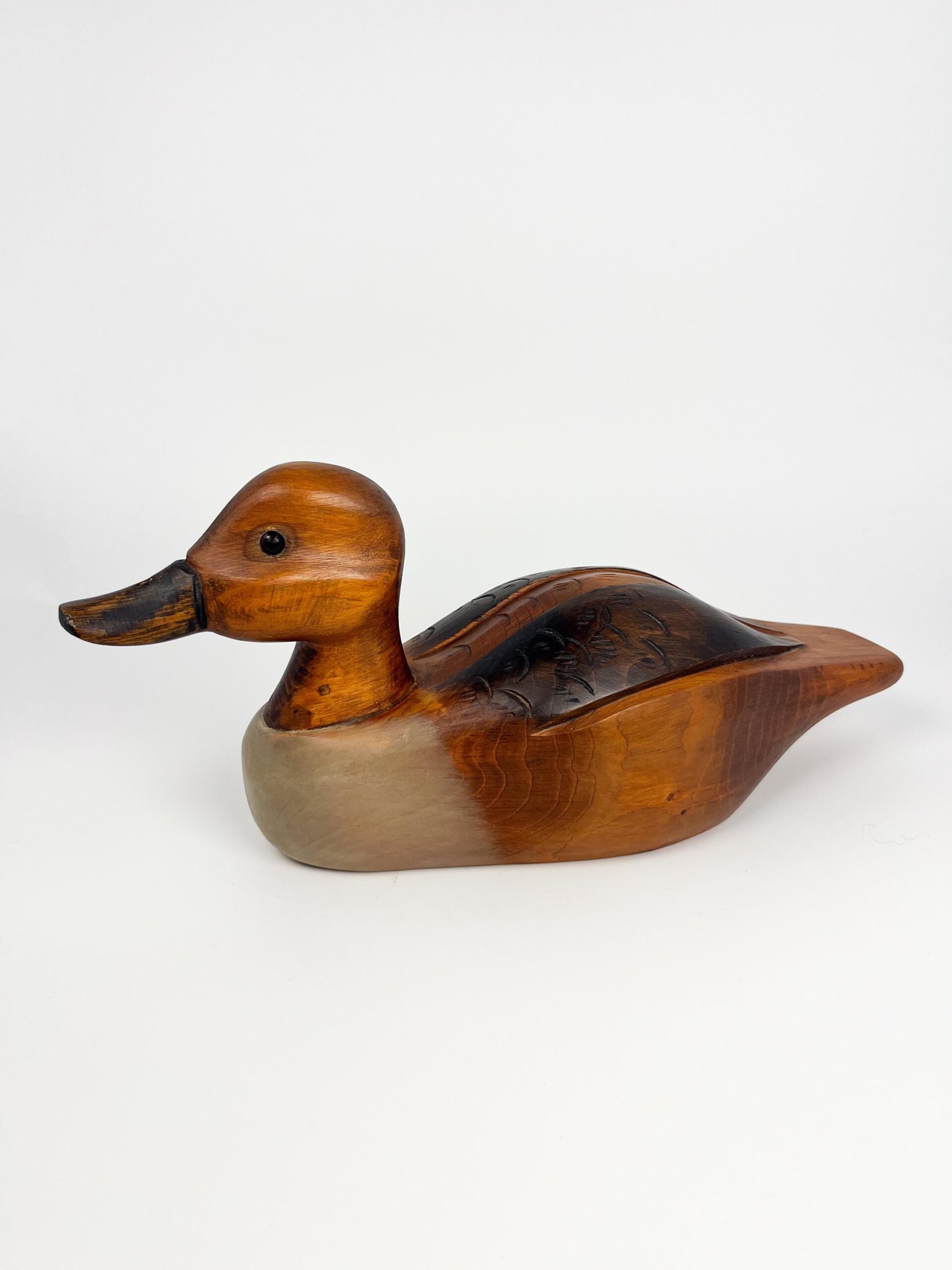 Hand carved 11" wood duck decoy