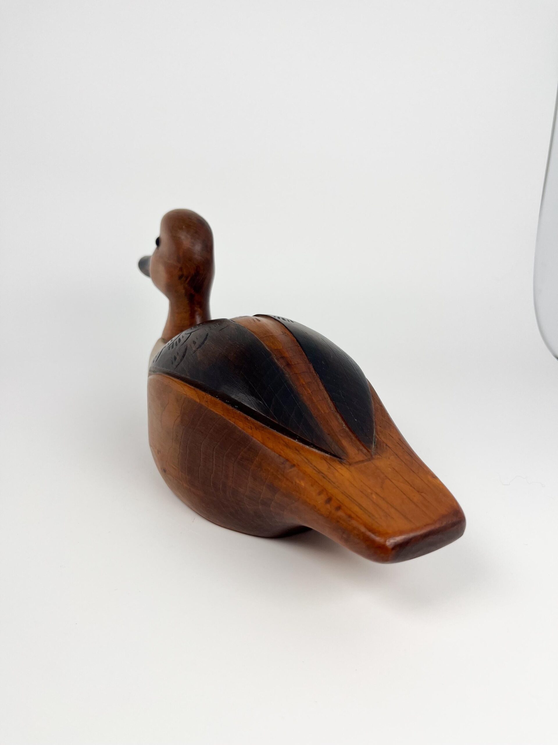 Hand carved 11" wood duck decoy