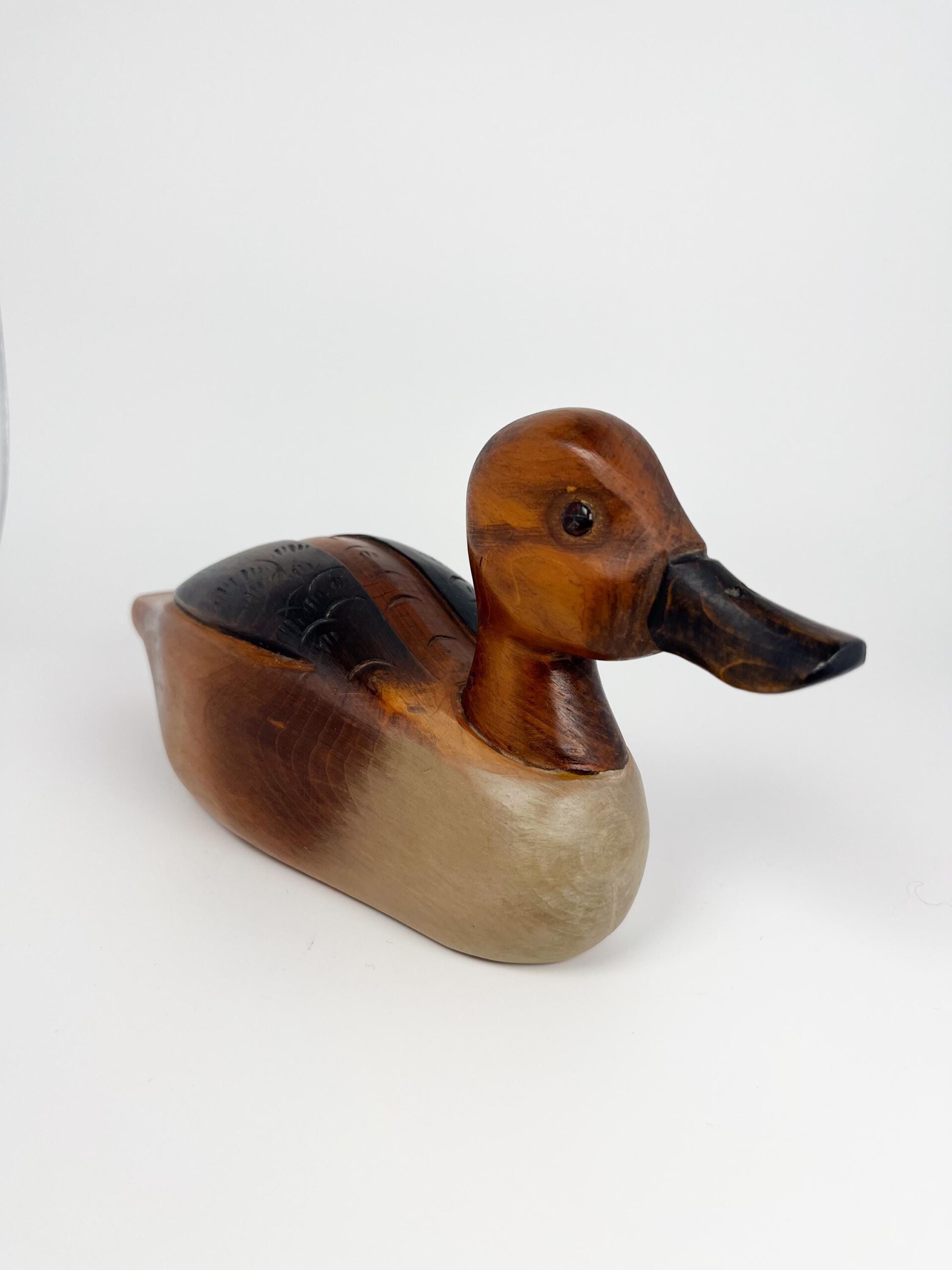 Hand carved 11" wood duck decoy