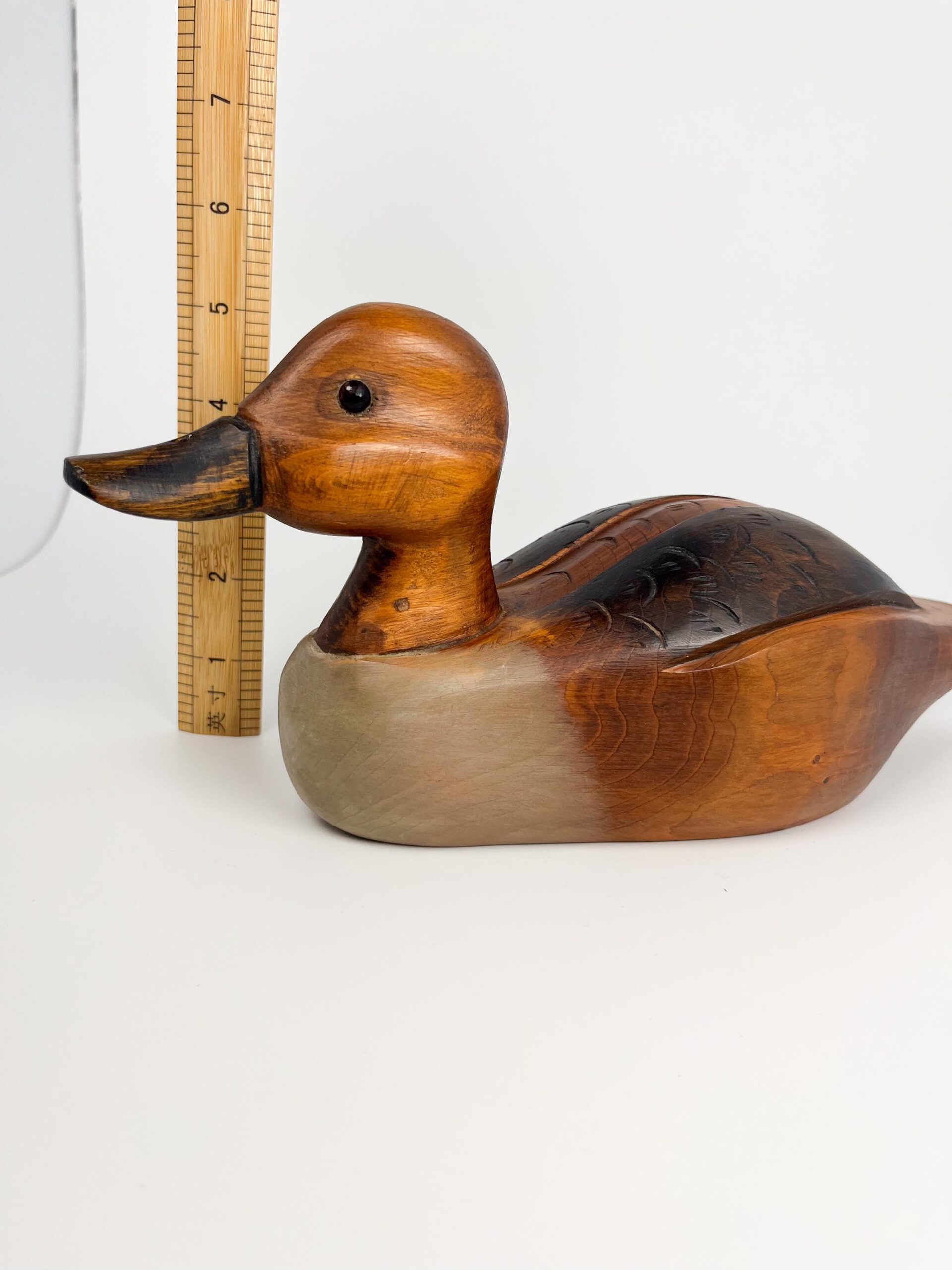 Hand carved 11" wood duck decoy