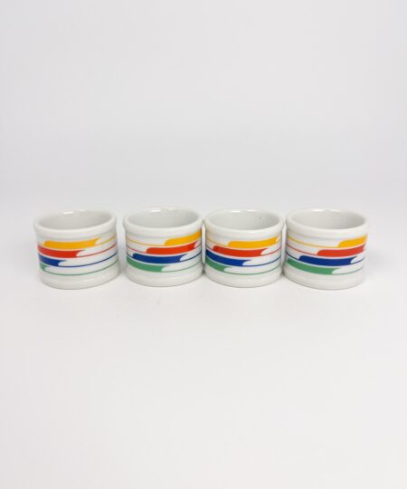 Studio Nova vintage Hi-Fi rainbow ceramic napkin ring holders