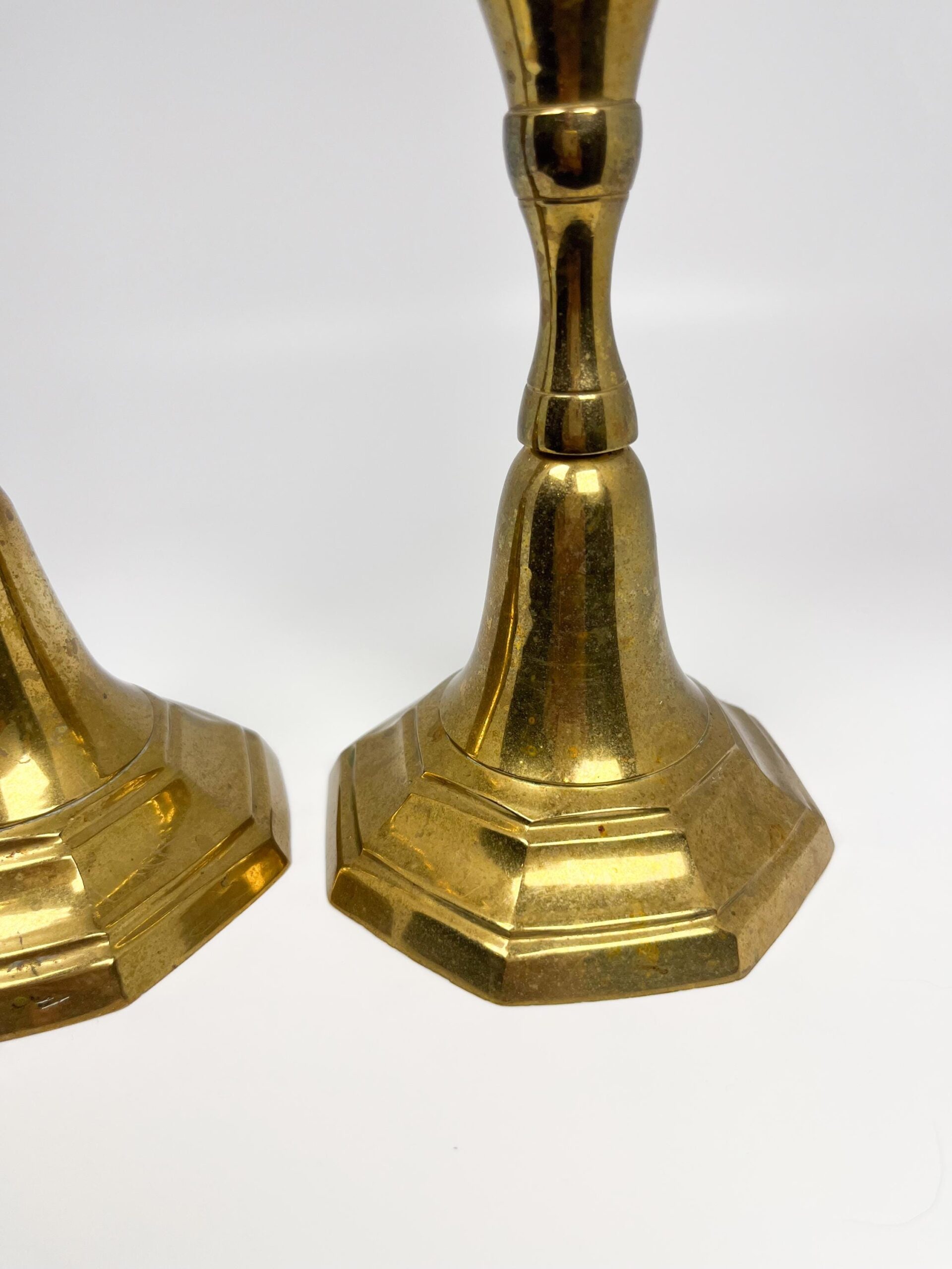 Vintage 12" tall brass candlestick holders set