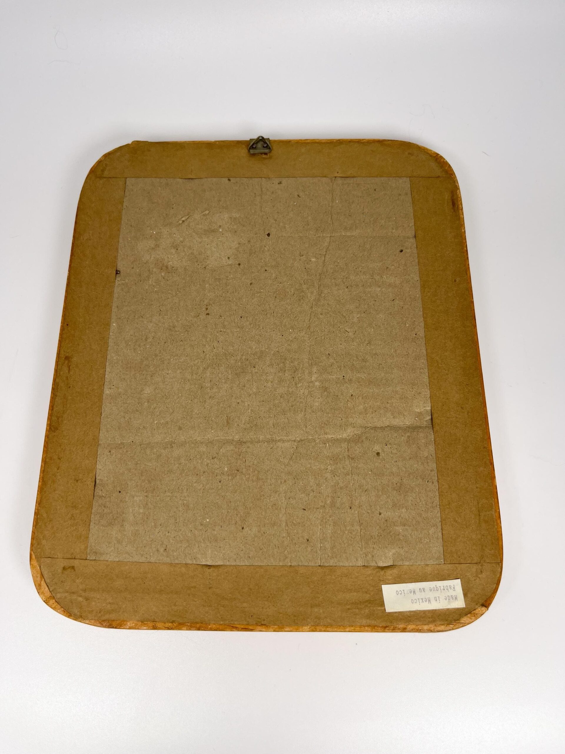 Vintage framed shaved wood art from Mexico - Handcrafted folk art with parrot