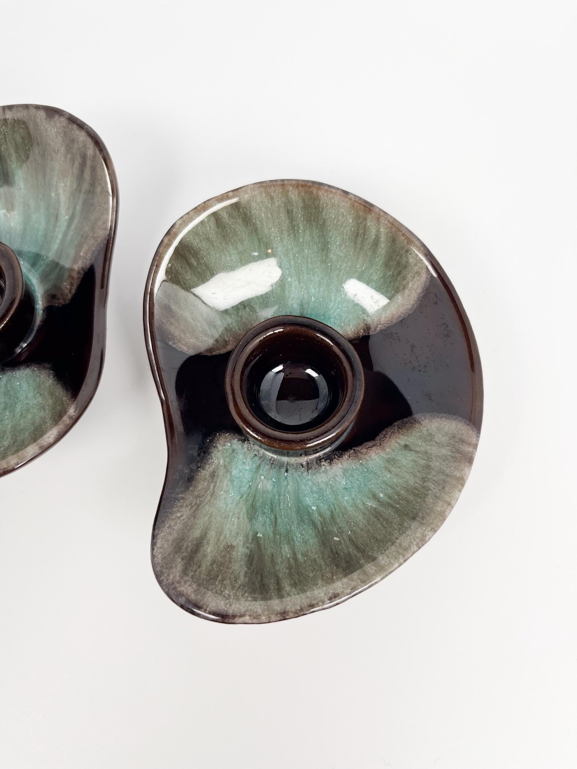 Vintage set of studio pottery candle holders