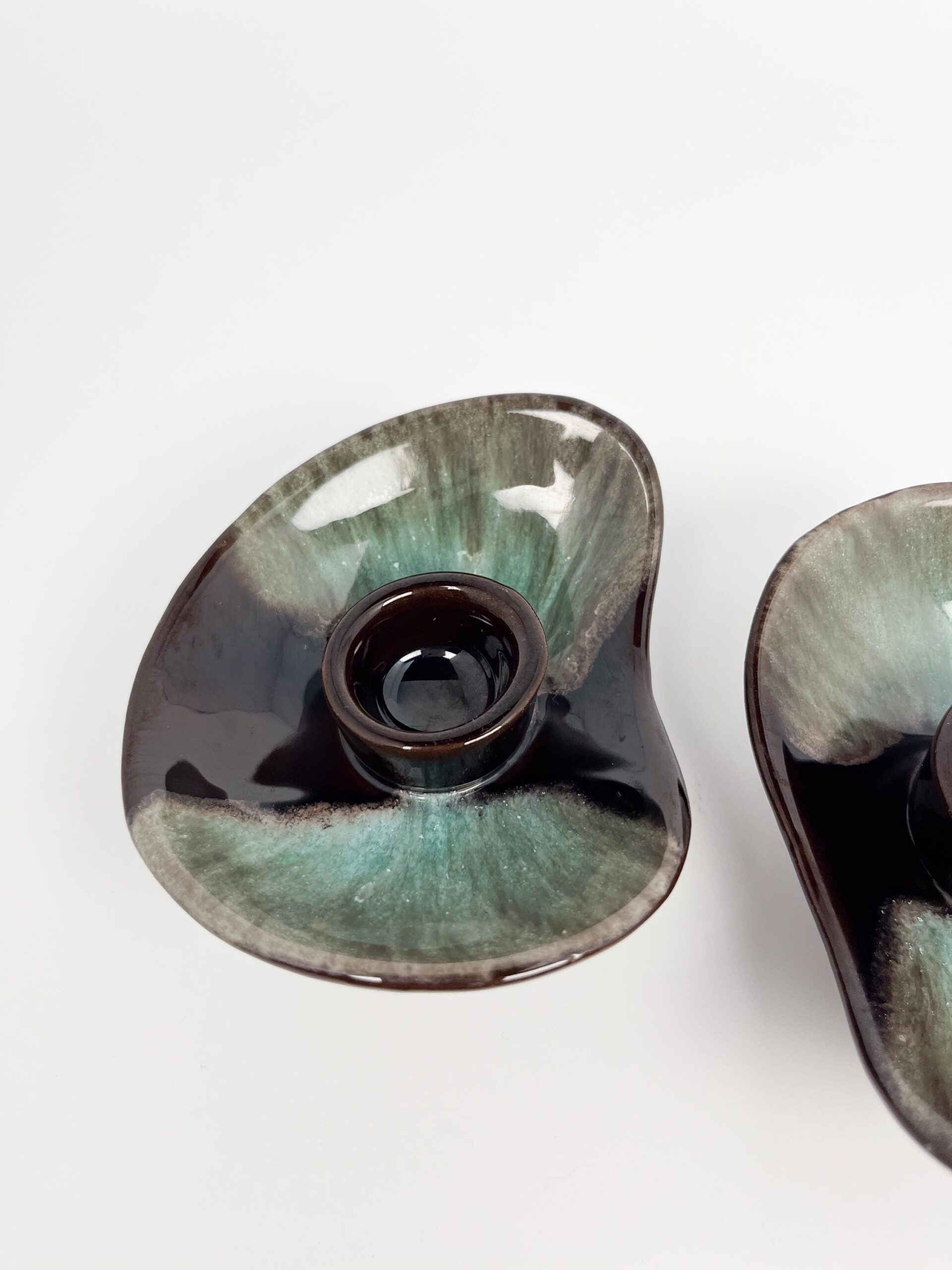 Vintage set of studio pottery candle holders