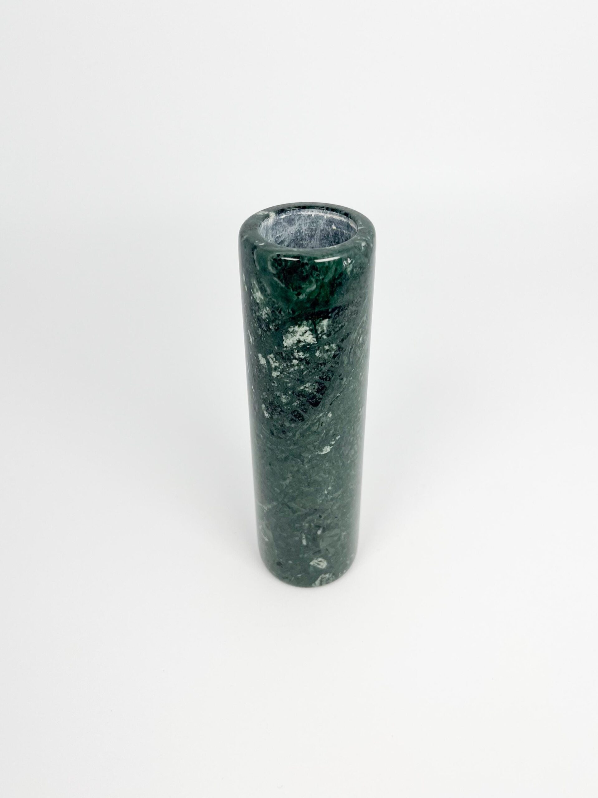 Vintage green marble bud vase