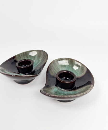 Vintage set of studio pottery candle holders
