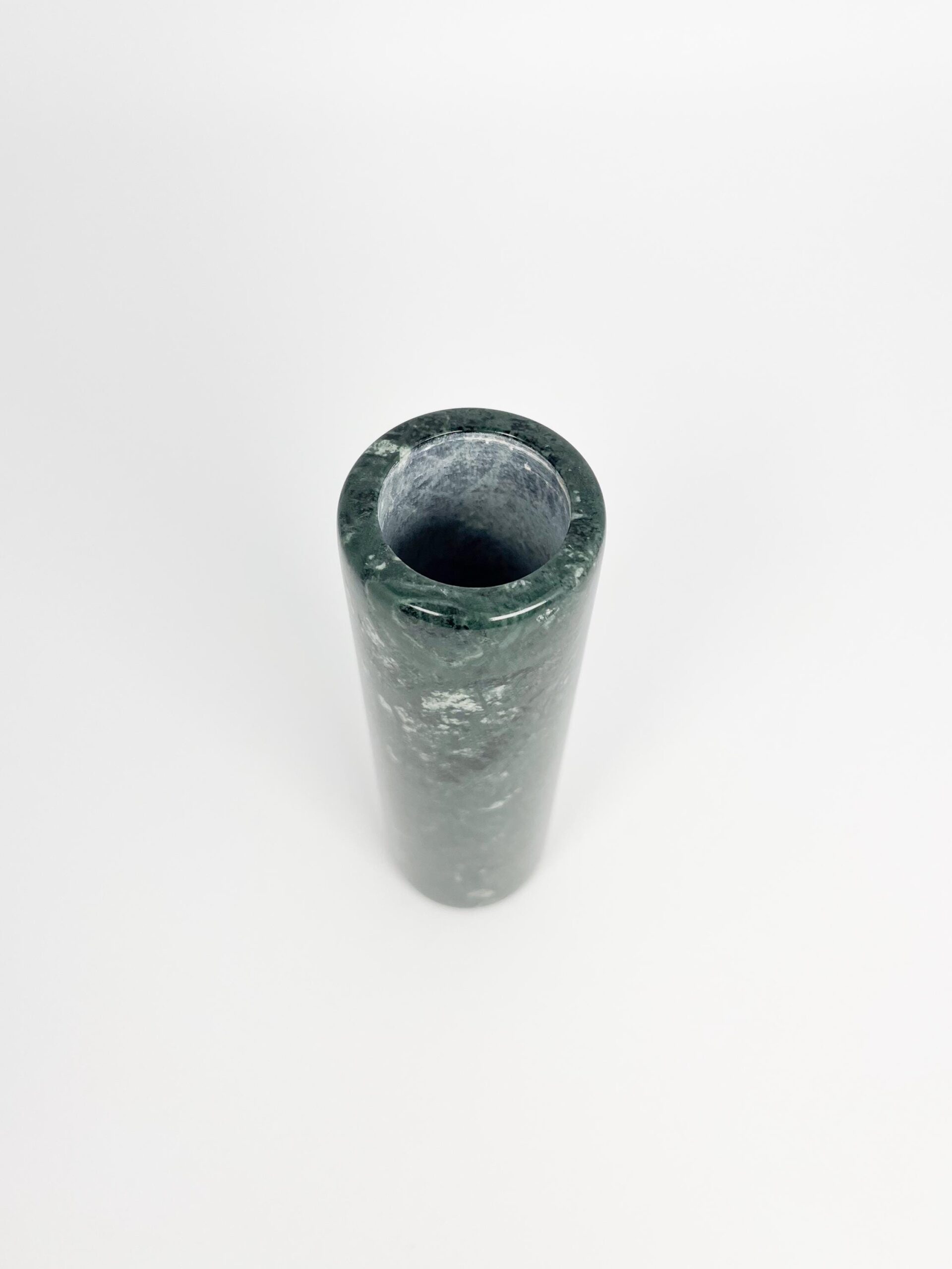 Vintage green marble bud vase