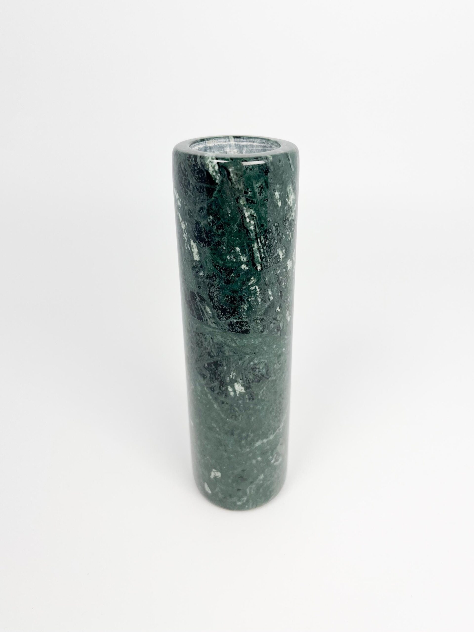 Vintage green marble bud vase