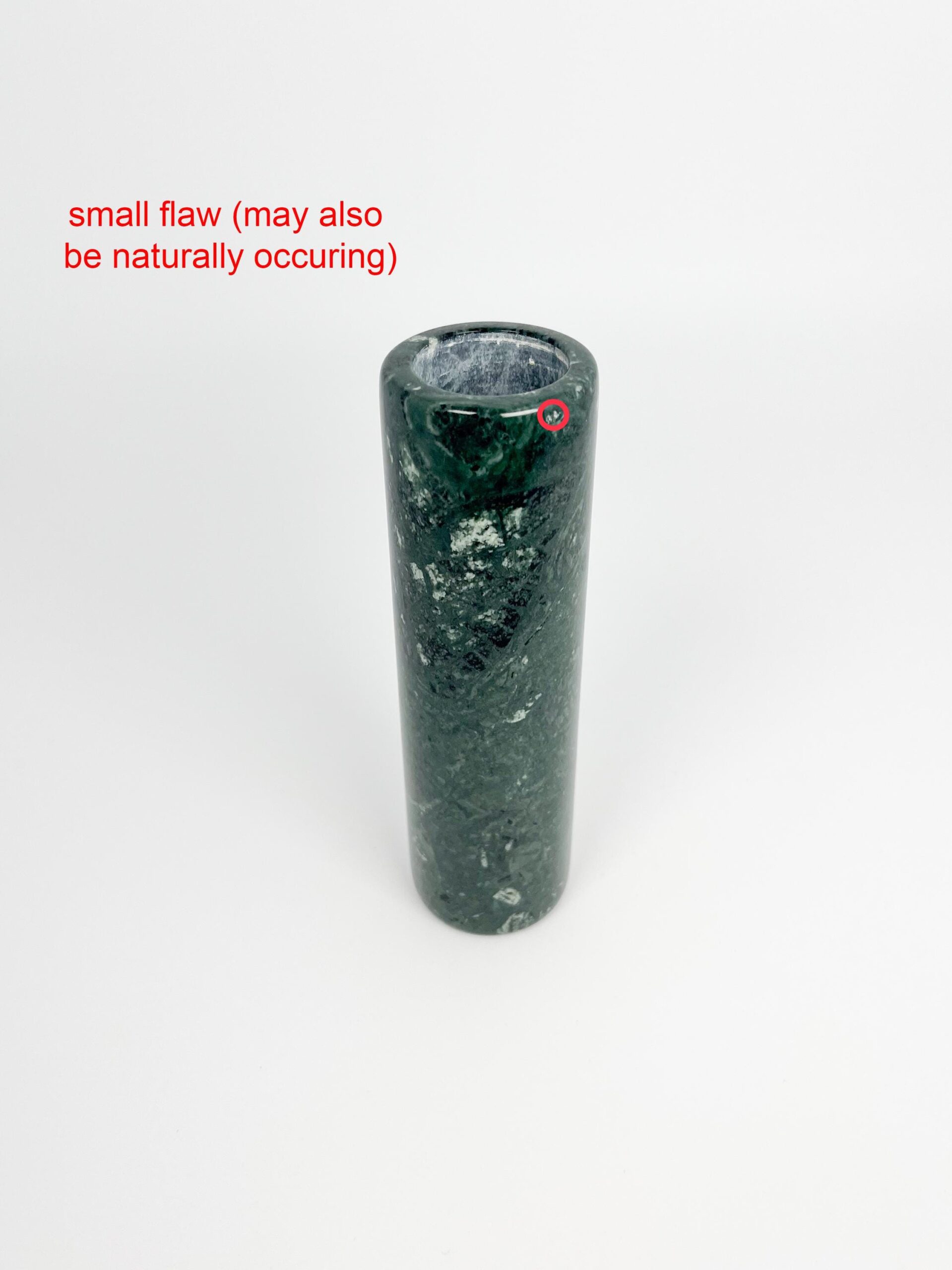 Vintage green marble bud vase