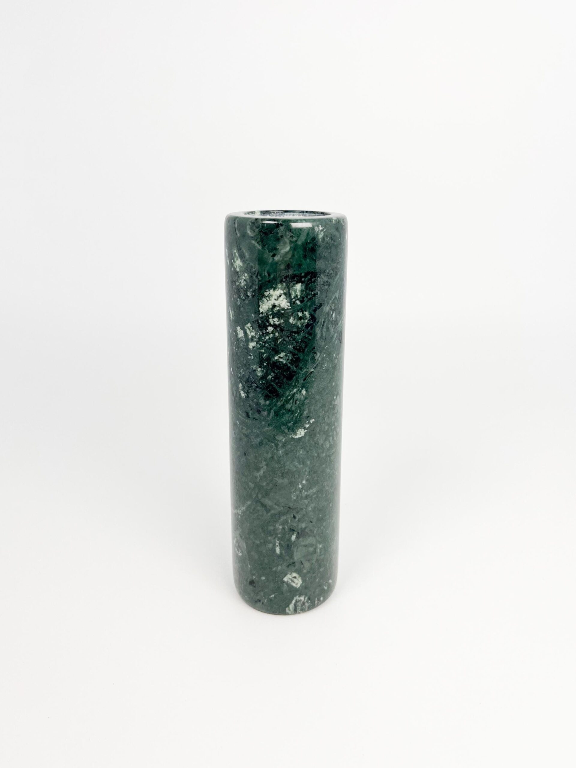 Vintage green marble bud vase