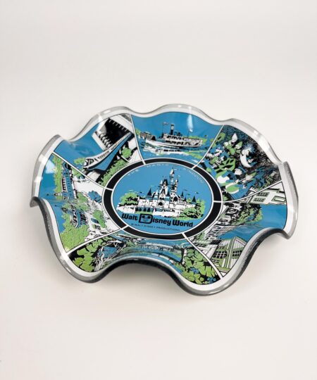 Vintage Disney World ruffled glass dish