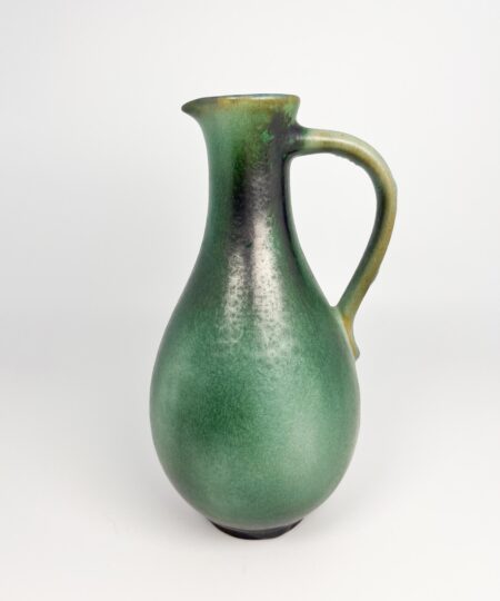Vintage MCM ceramic green pitcher by Gotek - studio pottery made in Colonia Tovar, Venezuela