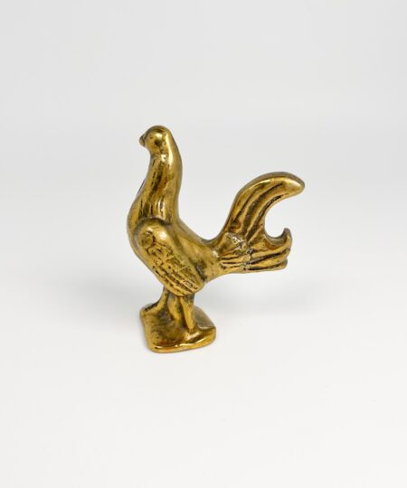 Vintage small solid brass rooster bottle opener