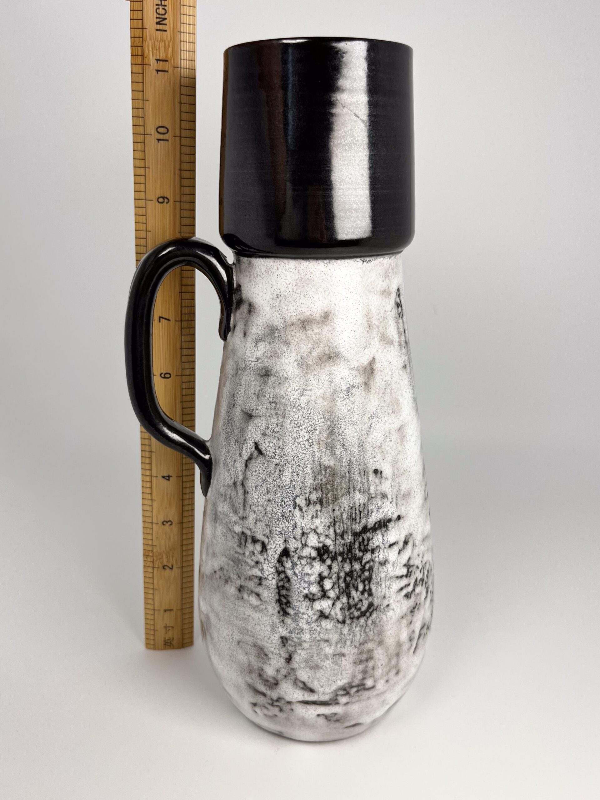 Vintage Ziegler Schaffhausen black and white decorative pitcher - Gustav Spörri era