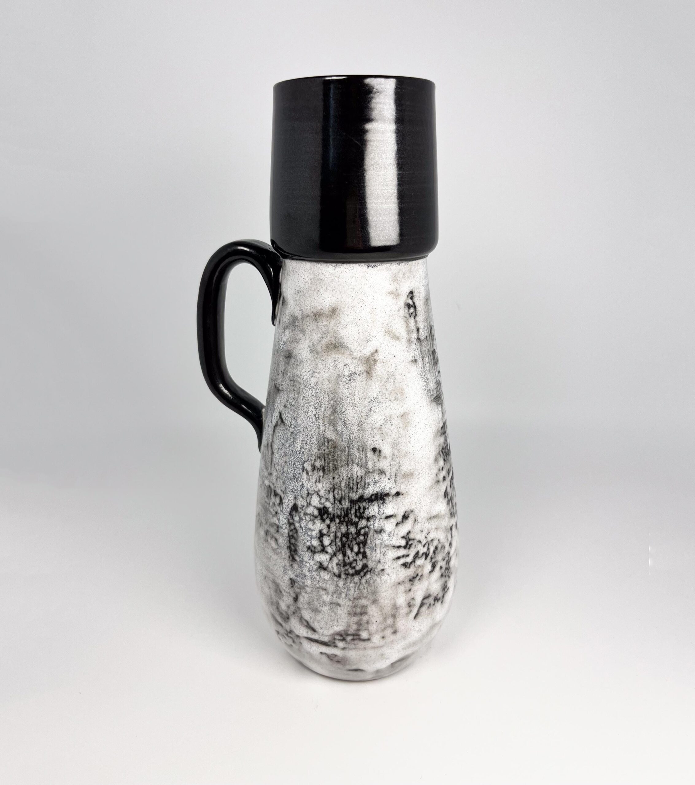 Vintage Ziegler Schaffhausen black and white decorative pitcher - Gustav Spörri era