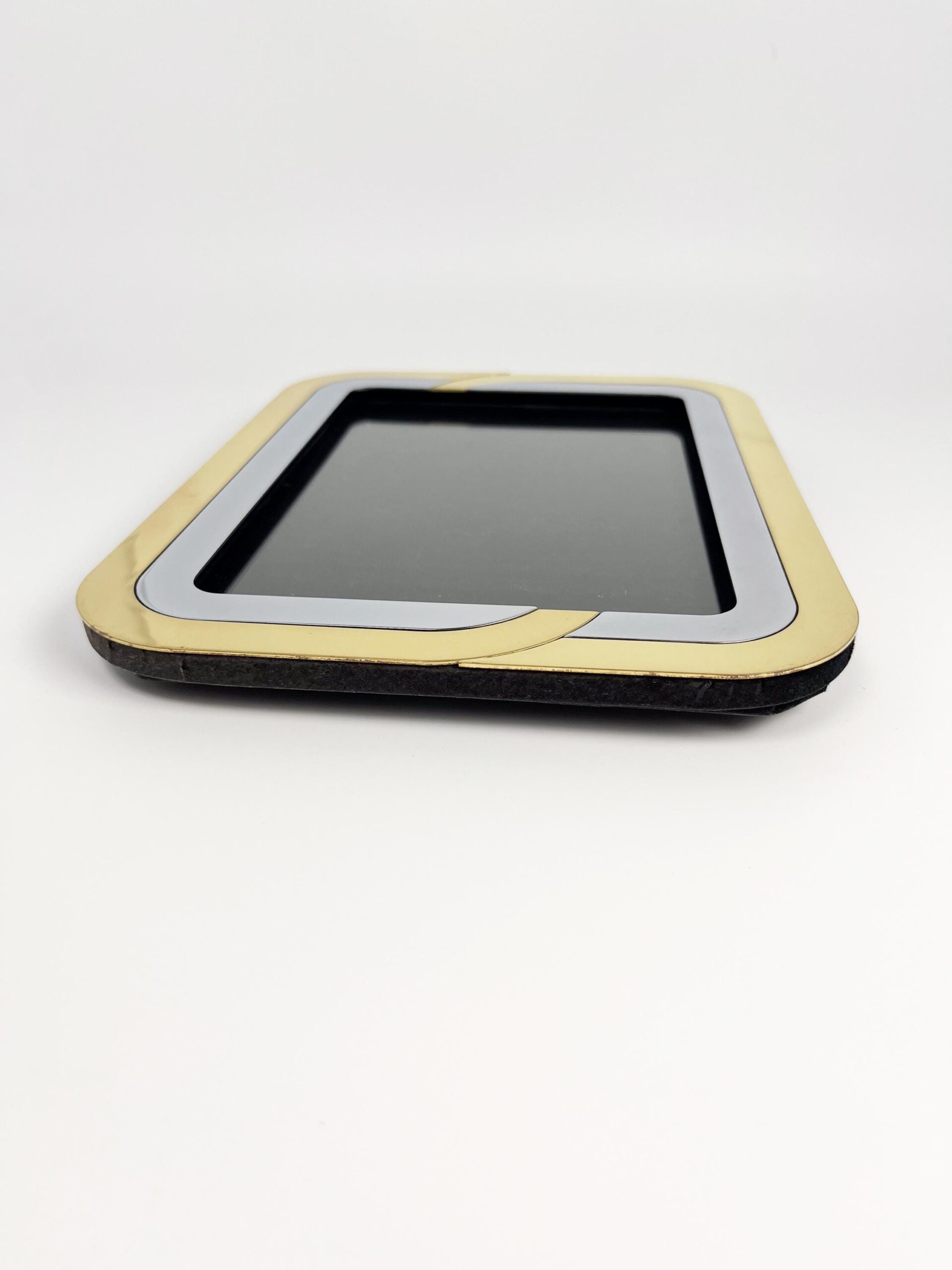 Vintage brass and metal 5" x 7" gold and silver art deco inspired frame with velvet backing