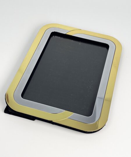 Vintage brass and metal 5" x 7" gold and silver art deco inspired frame with velvet backing