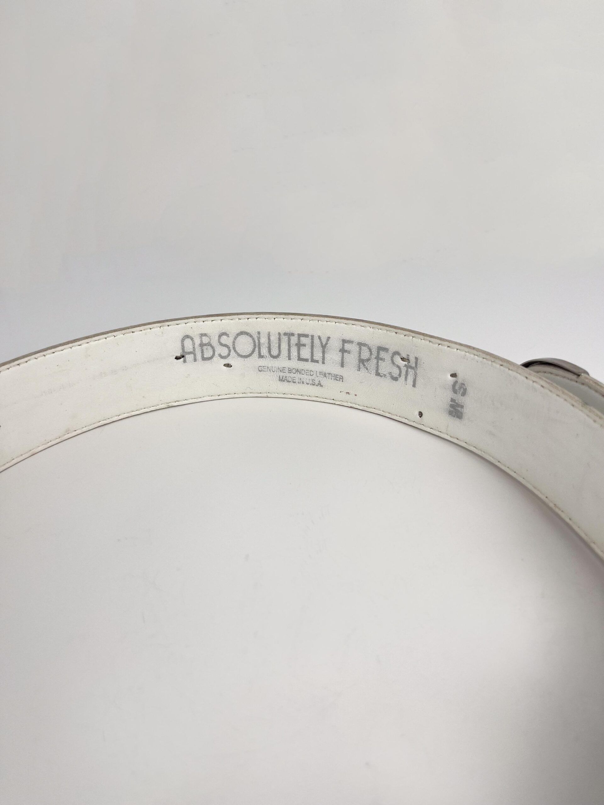 Vintage white bonded leather 90s size small belt - with south western theme and animal decals