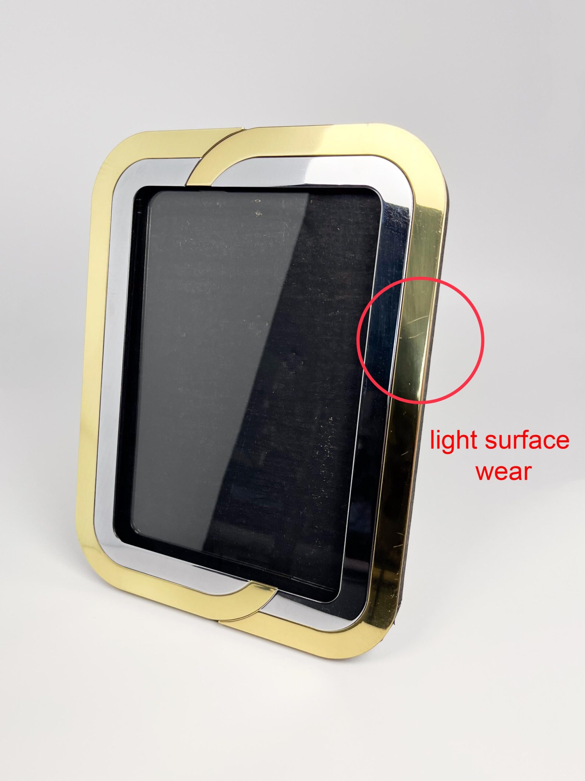 Vintage brass and metal 5" x 7" gold and silver art deco inspired frame with velvet backing